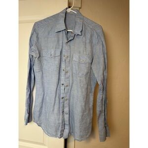 Sky Blue Men's Button-Down Shirt